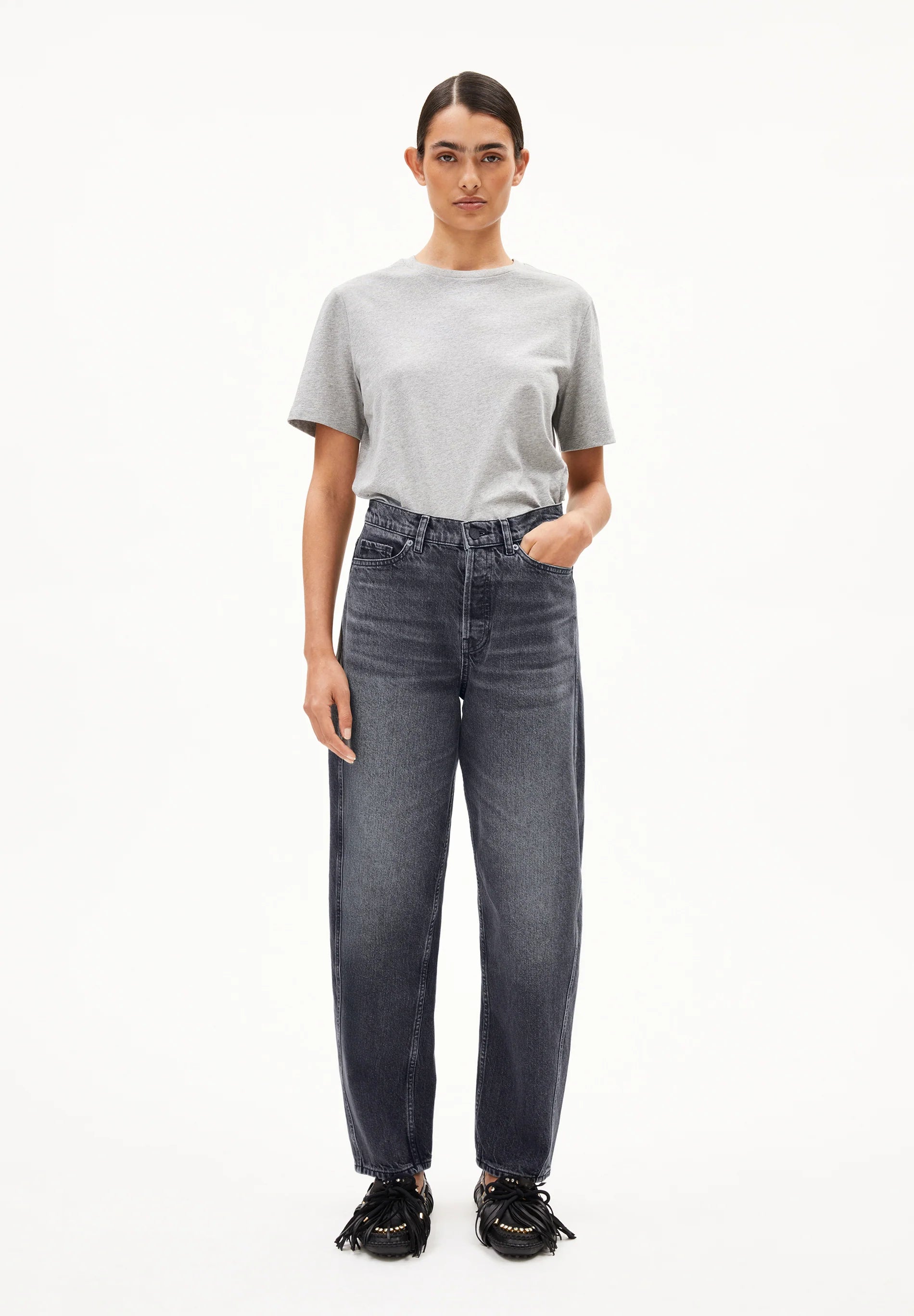 T Shirt LUALAA | silver melange