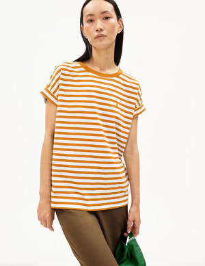T Shirt IDAARA | tangerine stripes
