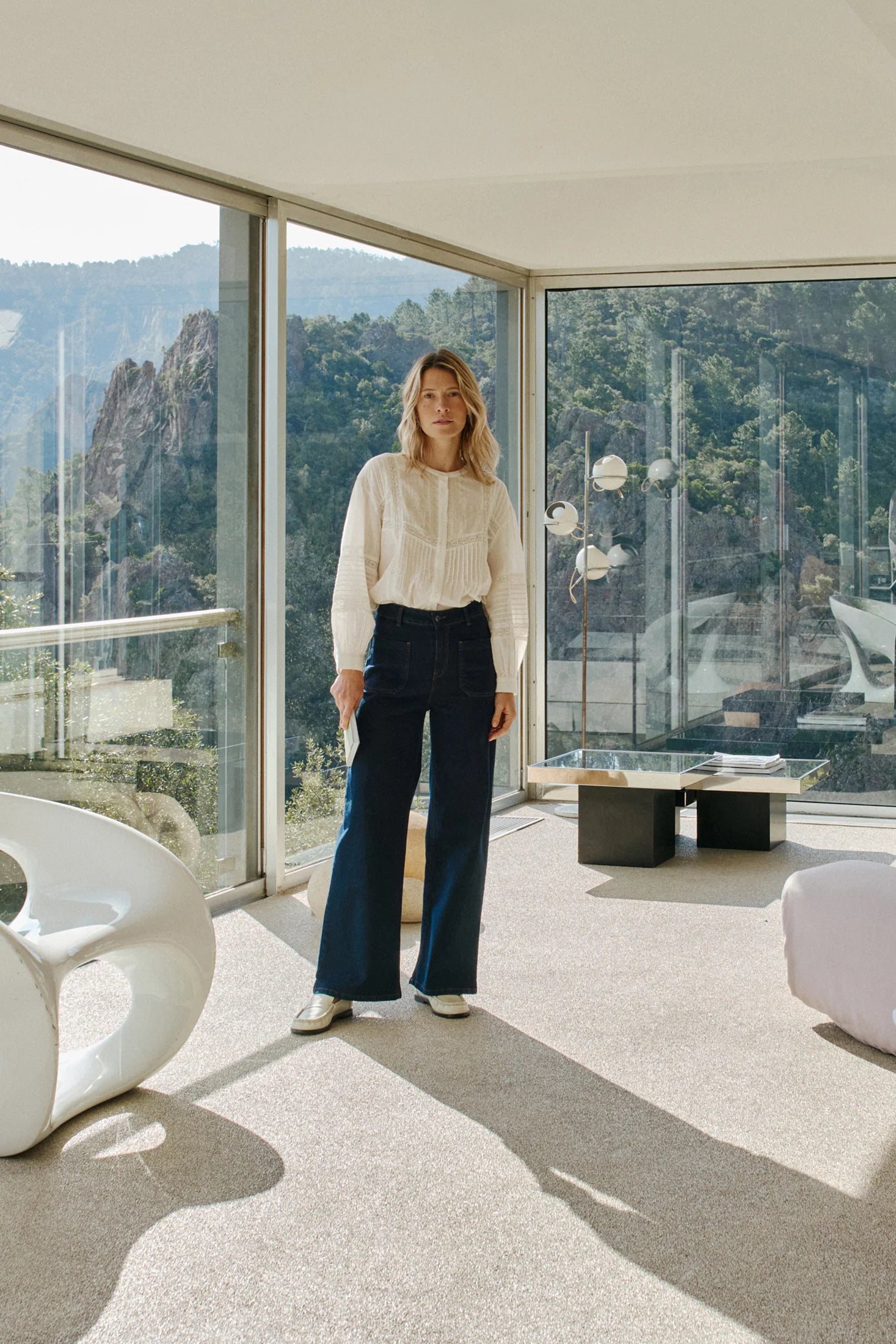 Wide Leg Denim Pants