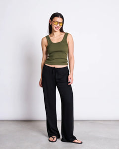 Rib Top TALLI dark olive