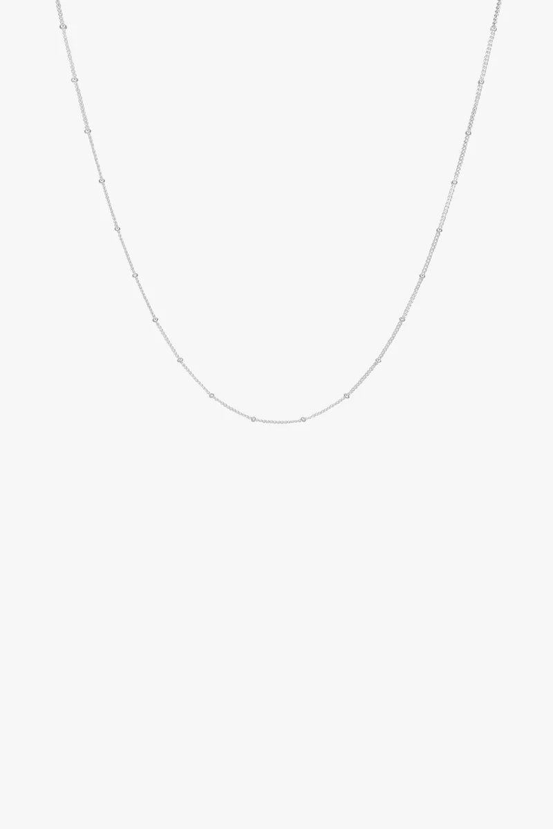 Stud Chain Necklace Silber