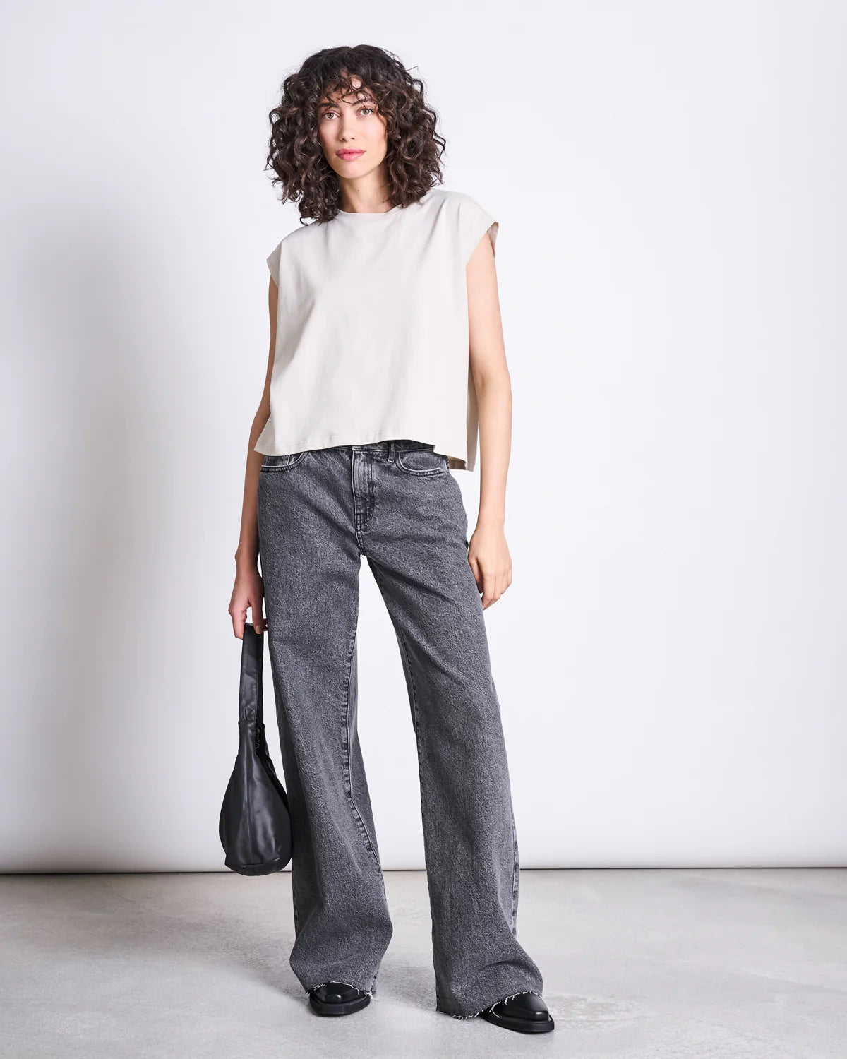 Wide Leg Jeans SUNNY light grey